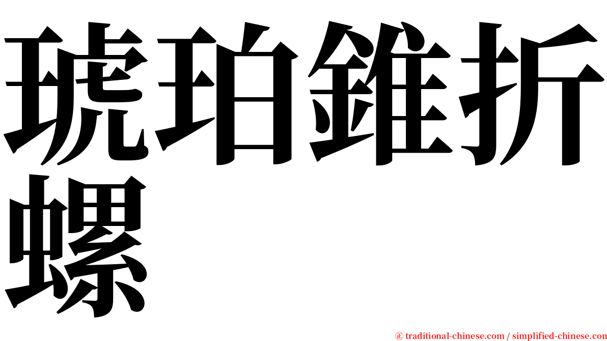 琥珀錐折螺 serif font