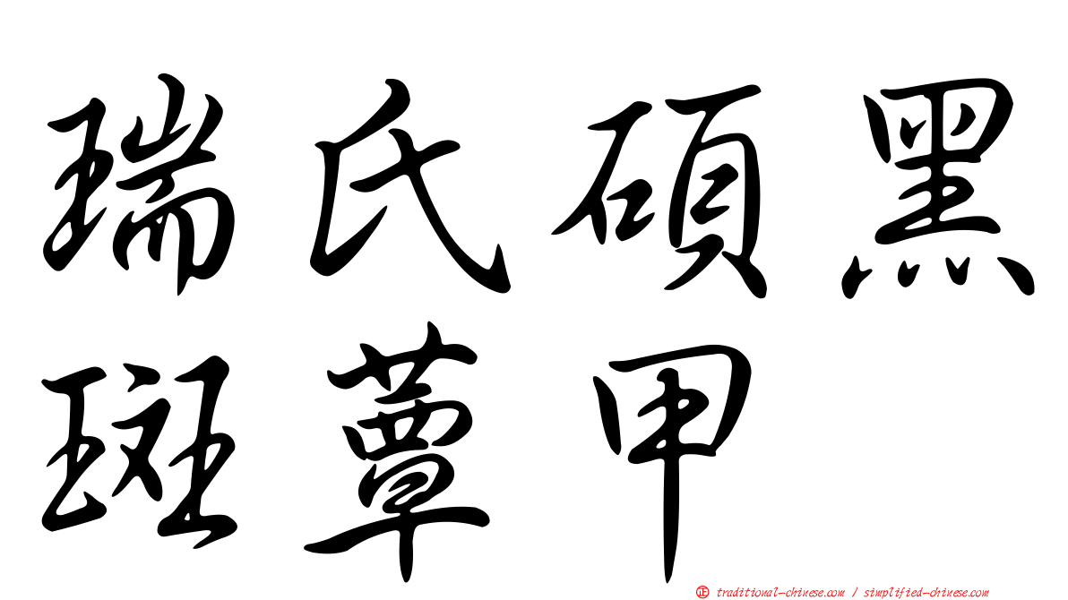 瑞氏碩黑斑蕈甲