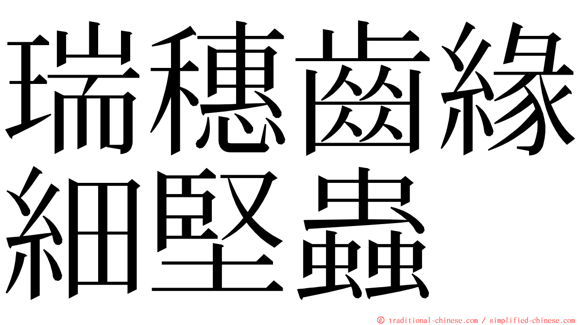 瑞穗齒緣細堅蟲 ming font