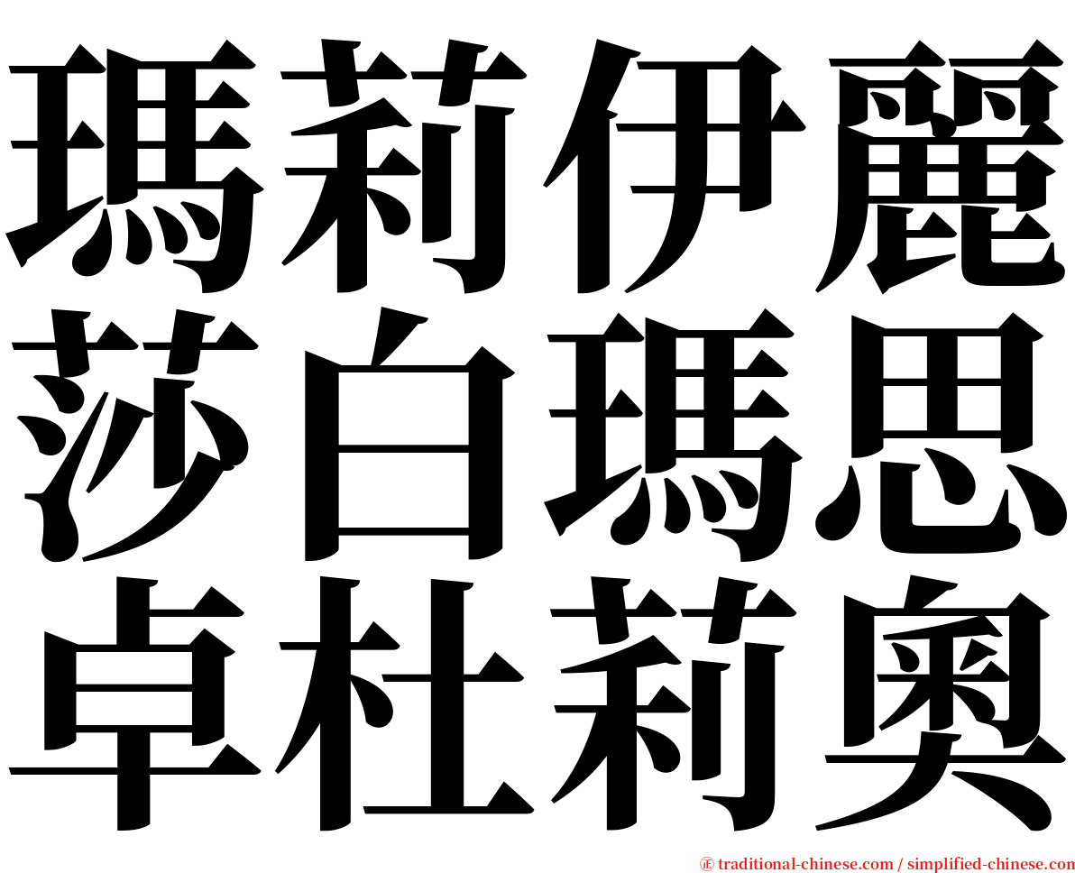 瑪莉伊麗莎白瑪思卓杜莉奧 serif font