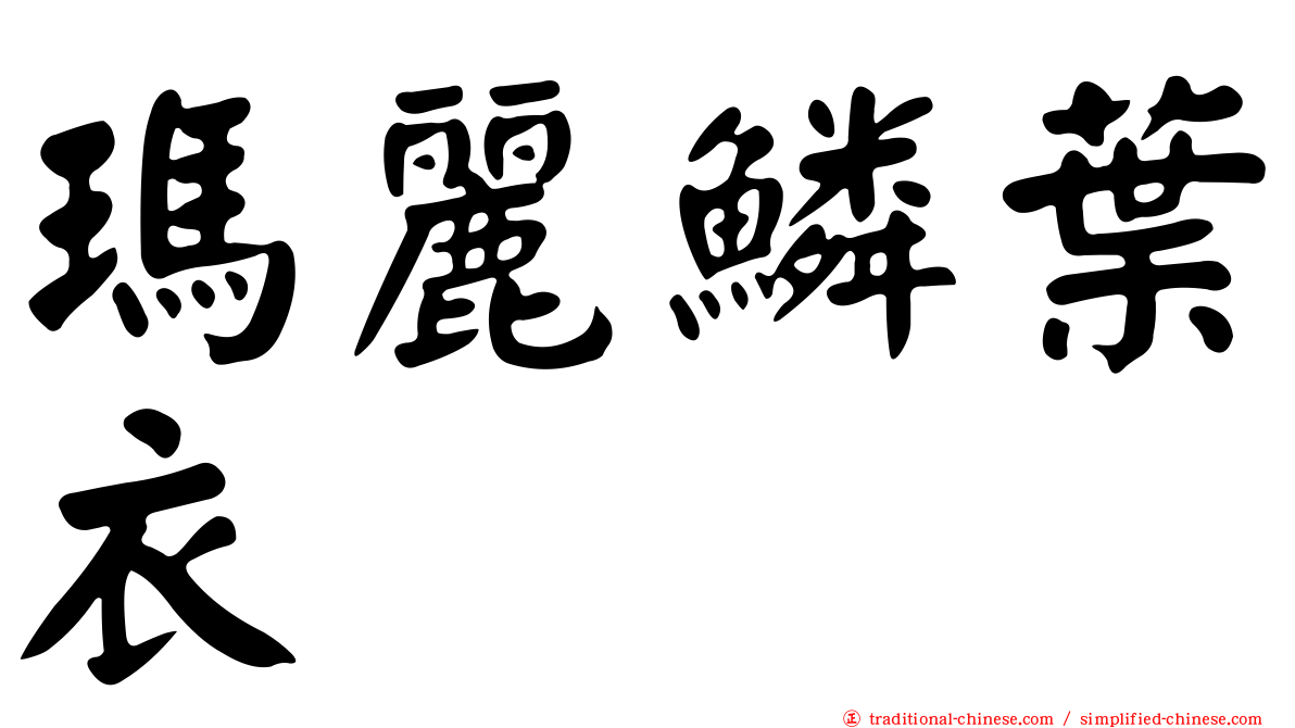瑪麗鱗葉衣
