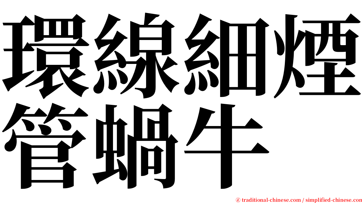 環線細煙管蝸牛 serif font
