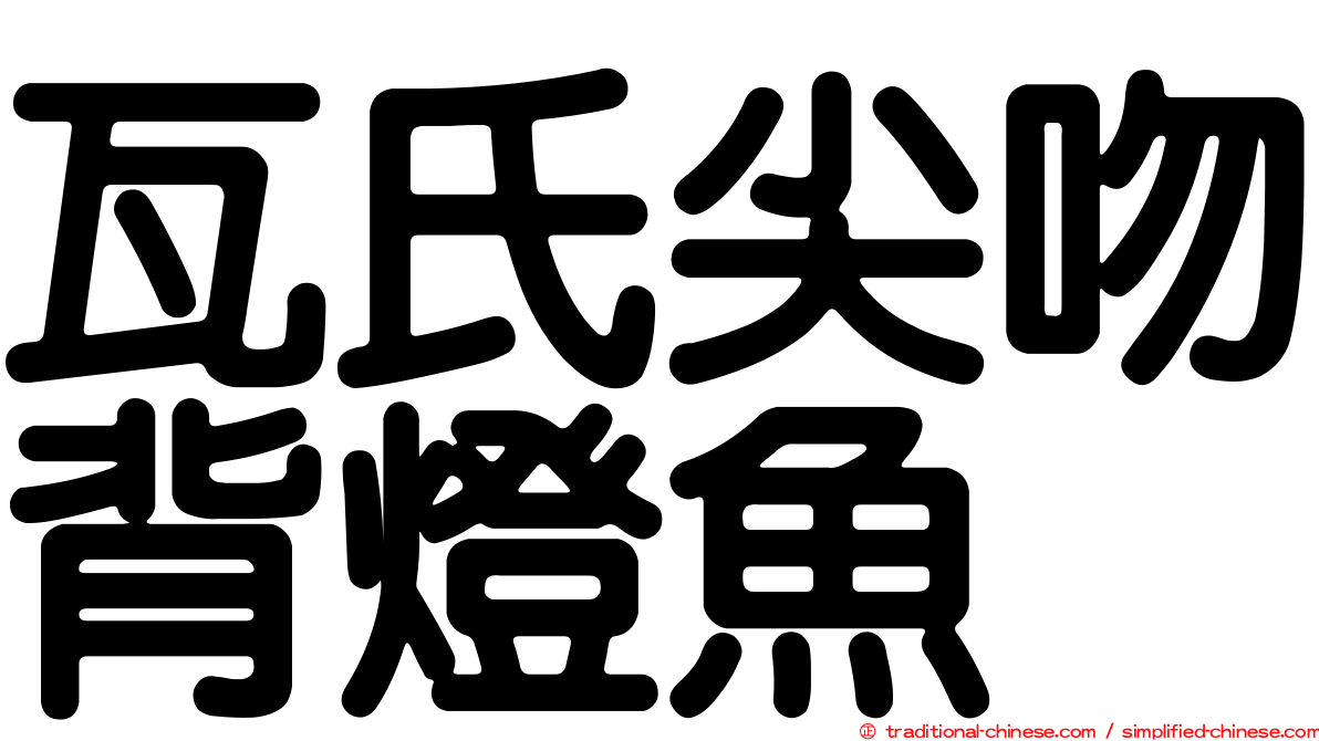 瓦氏尖吻背燈魚