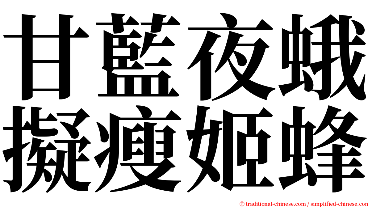 甘藍夜蛾擬瘦姬蜂 serif font