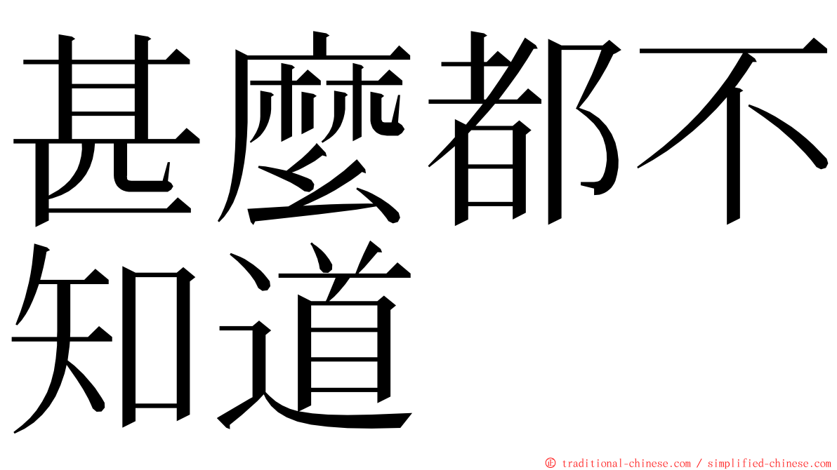 甚麼都不知道 ming font