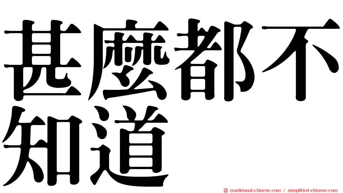 甚麼都不知道