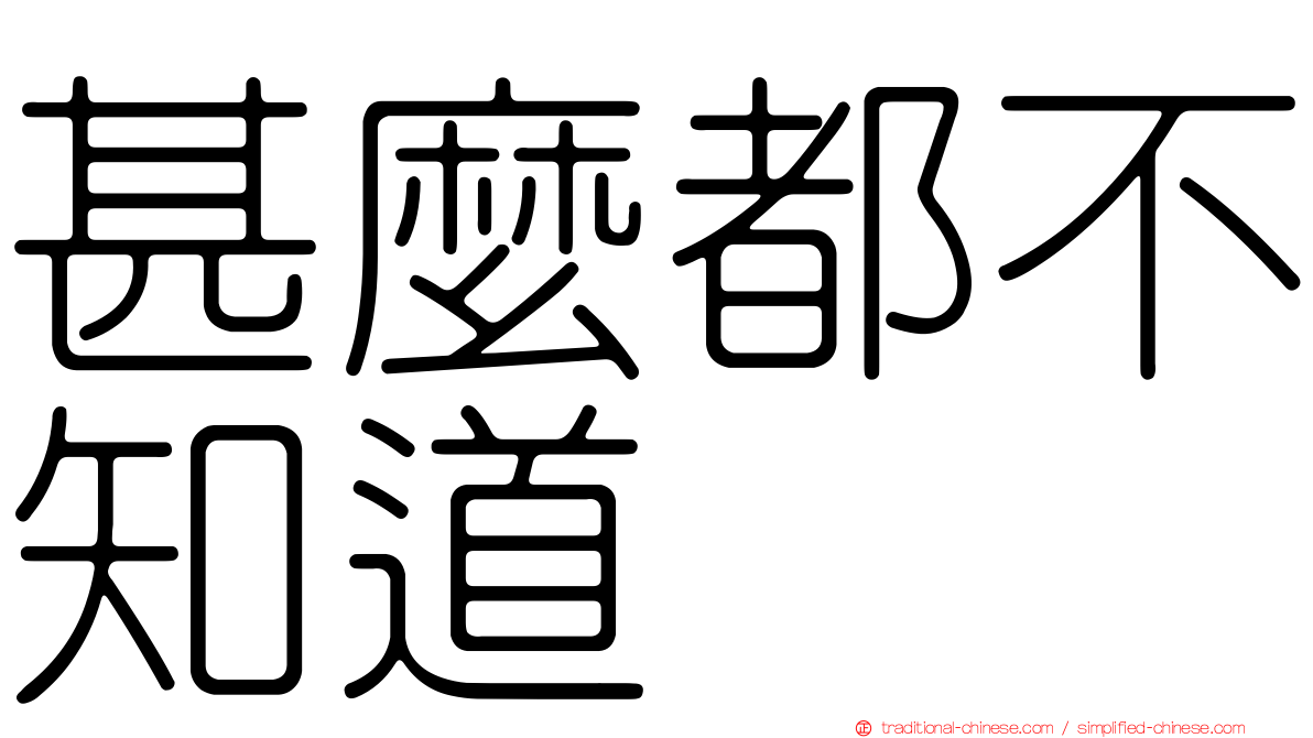 甚麼都不知道