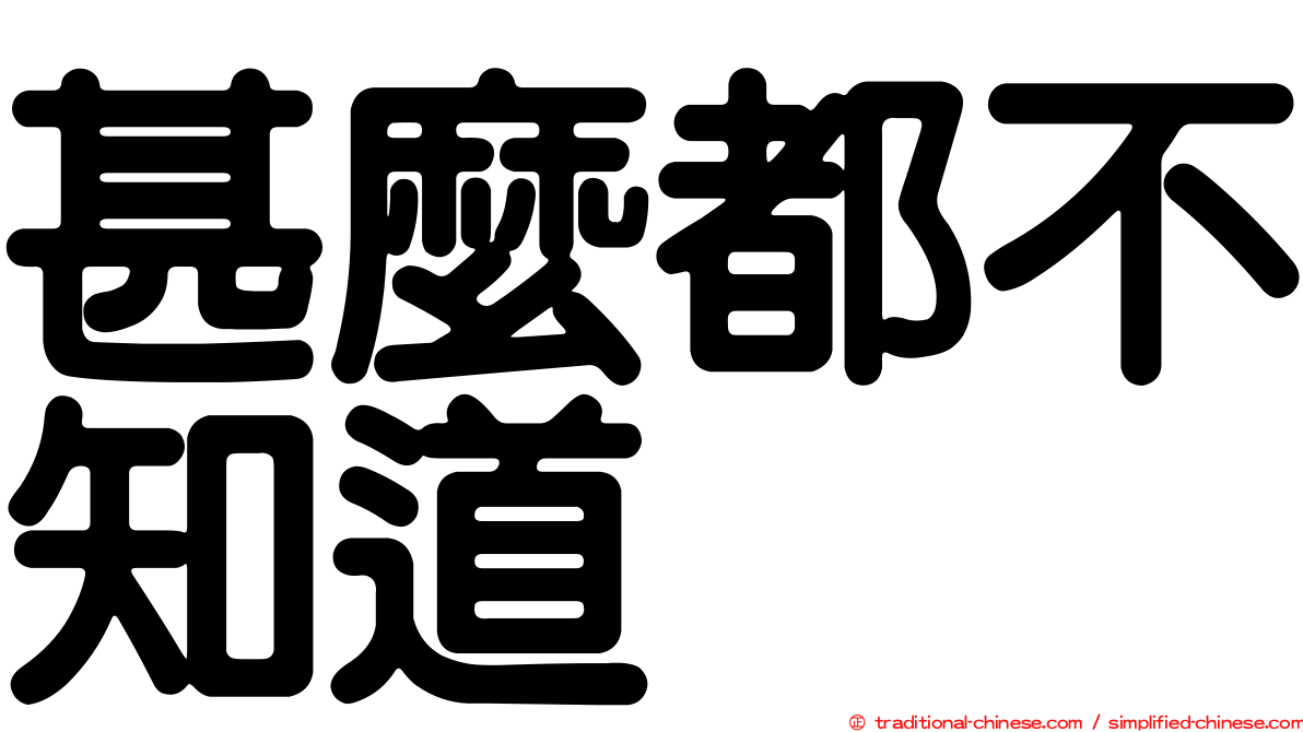 甚麼都不知道