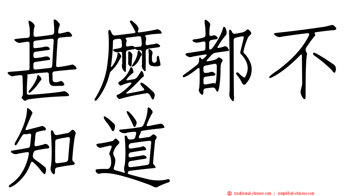 甚麼都不知道