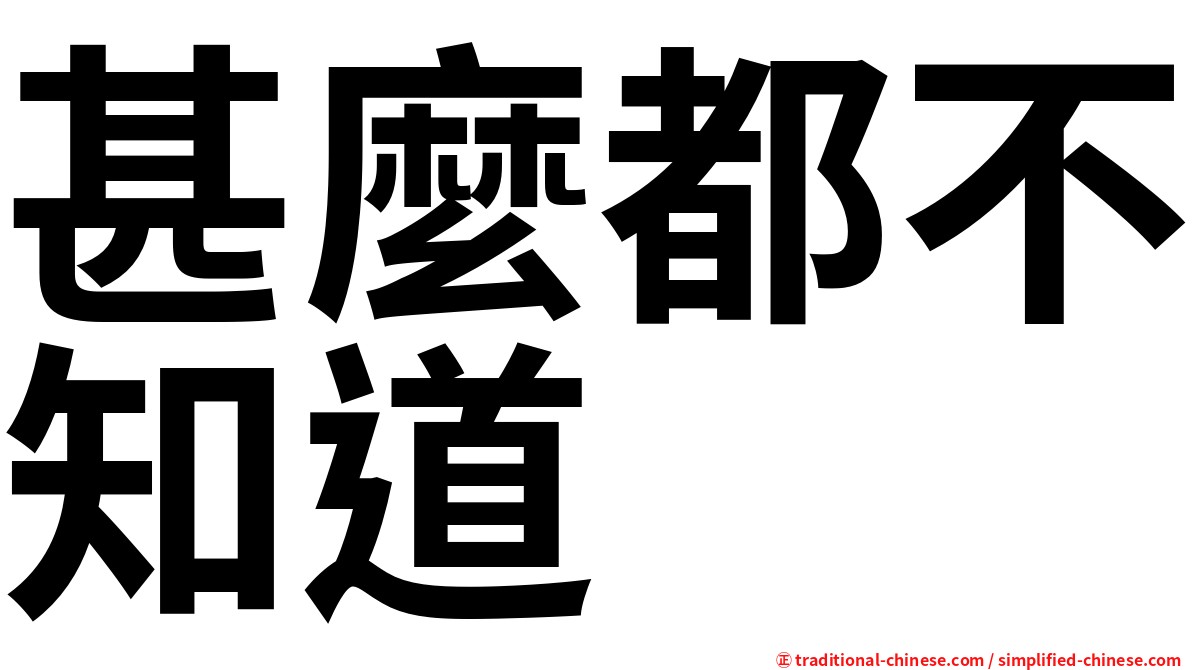 甚麼都不知道