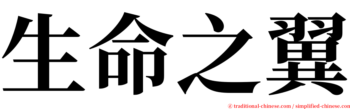 生命之翼 serif font