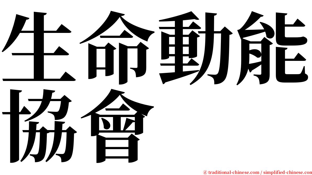 生命動能協會 serif font