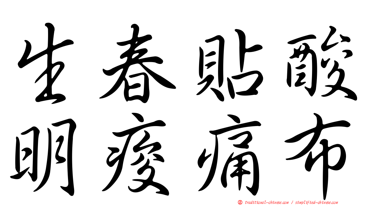 生春貼酸明痠痛布
