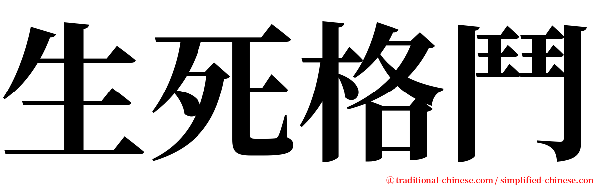 生死格鬥 serif font