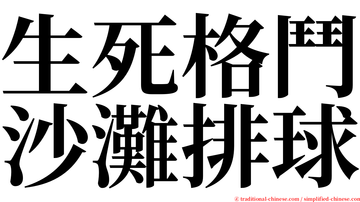 生死格鬥沙灘排球 serif font