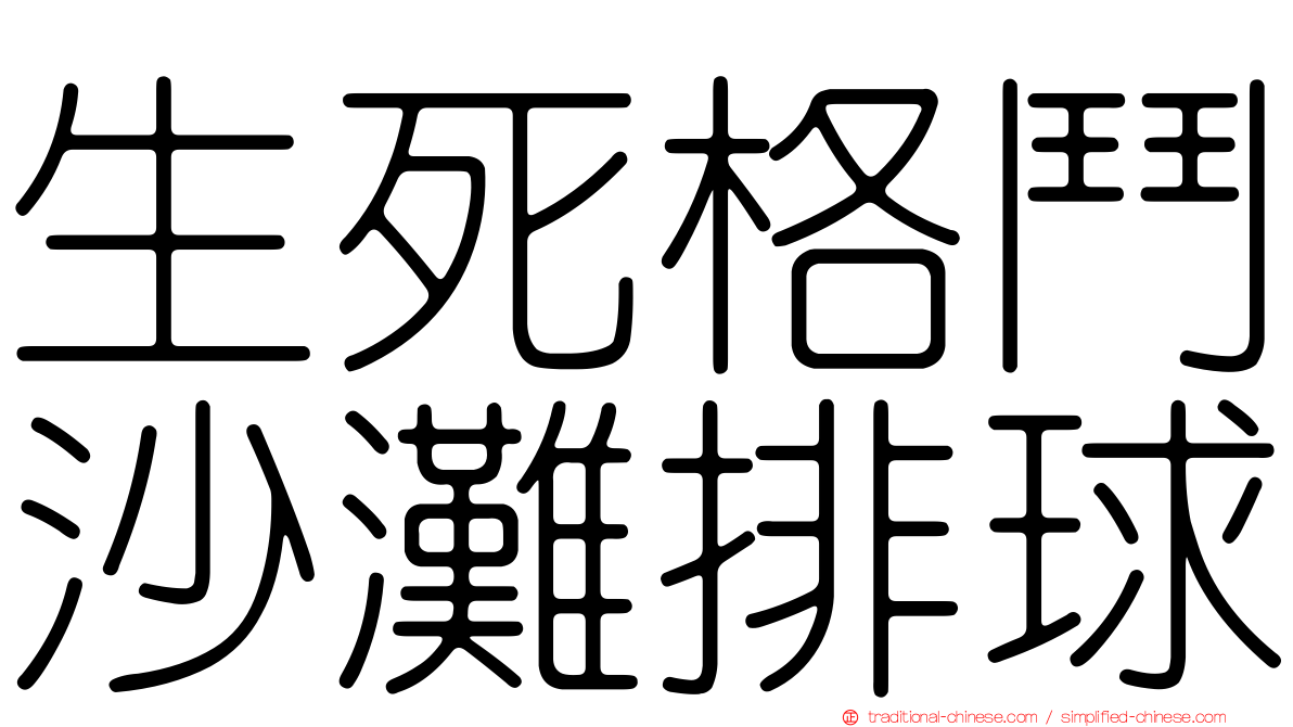 生死格鬥沙灘排球