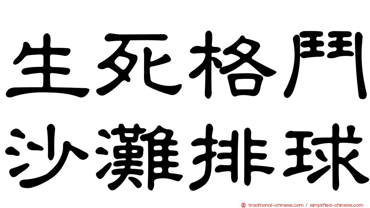 生死格鬥沙灘排球