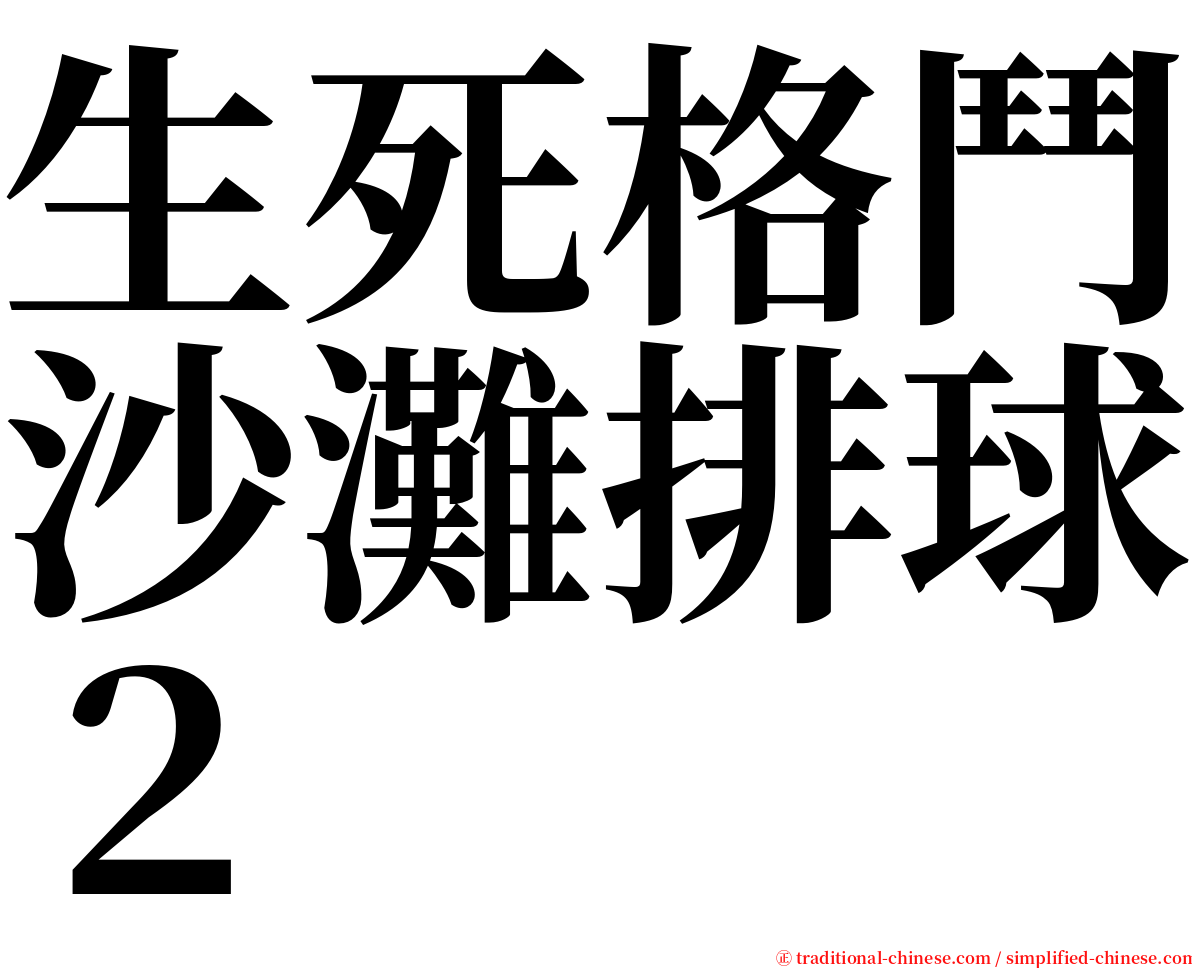 生死格鬥沙灘排球２ serif font