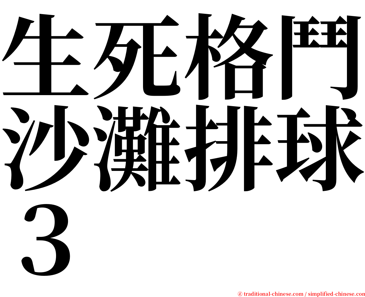 生死格鬥沙灘排球３ serif font