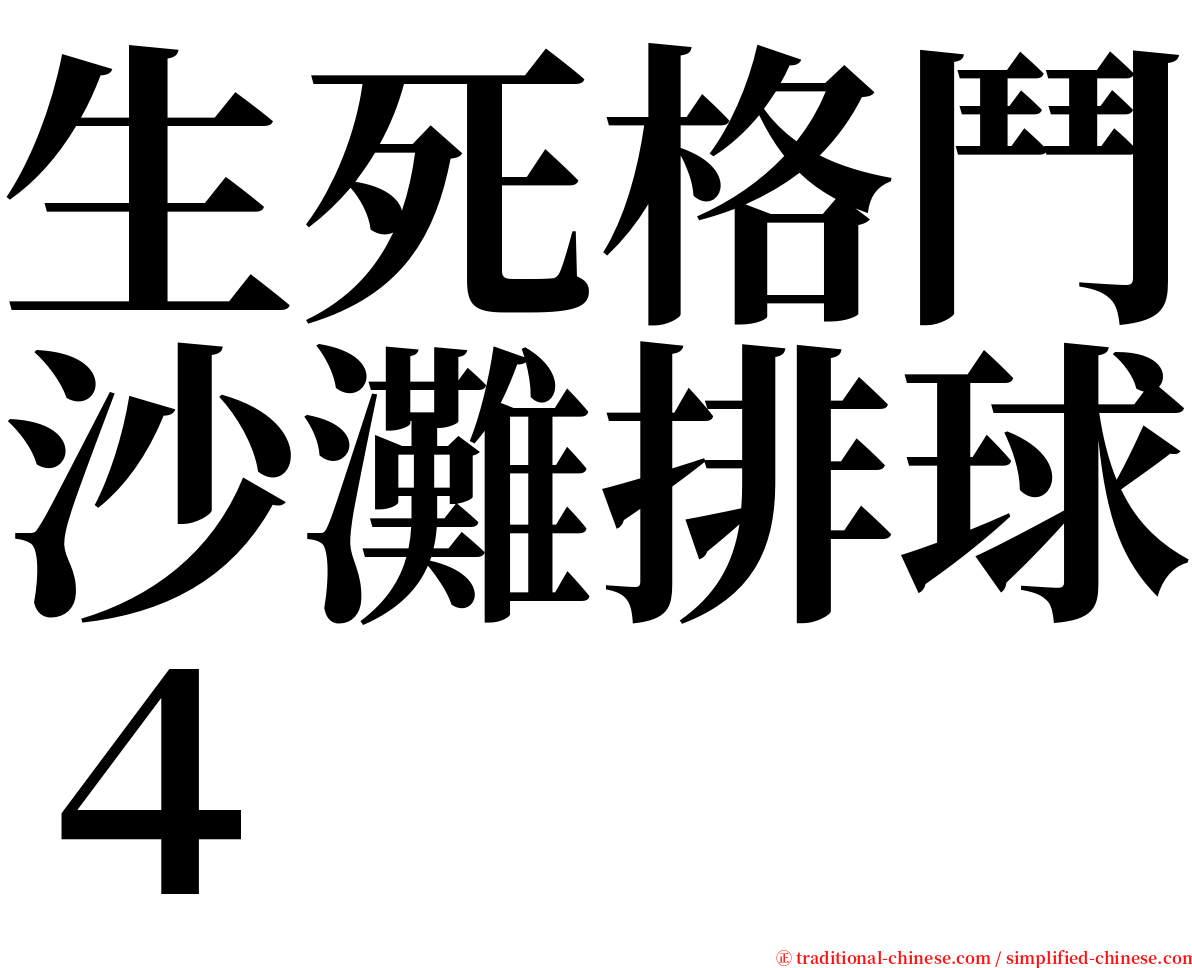 生死格鬥沙灘排球４ serif font