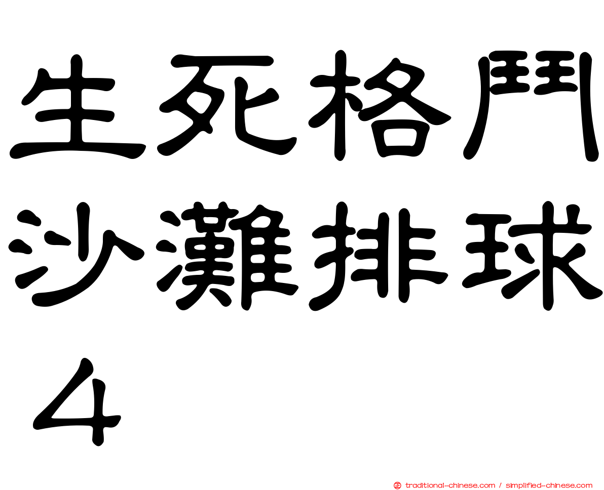 生死格鬥沙灘排球４