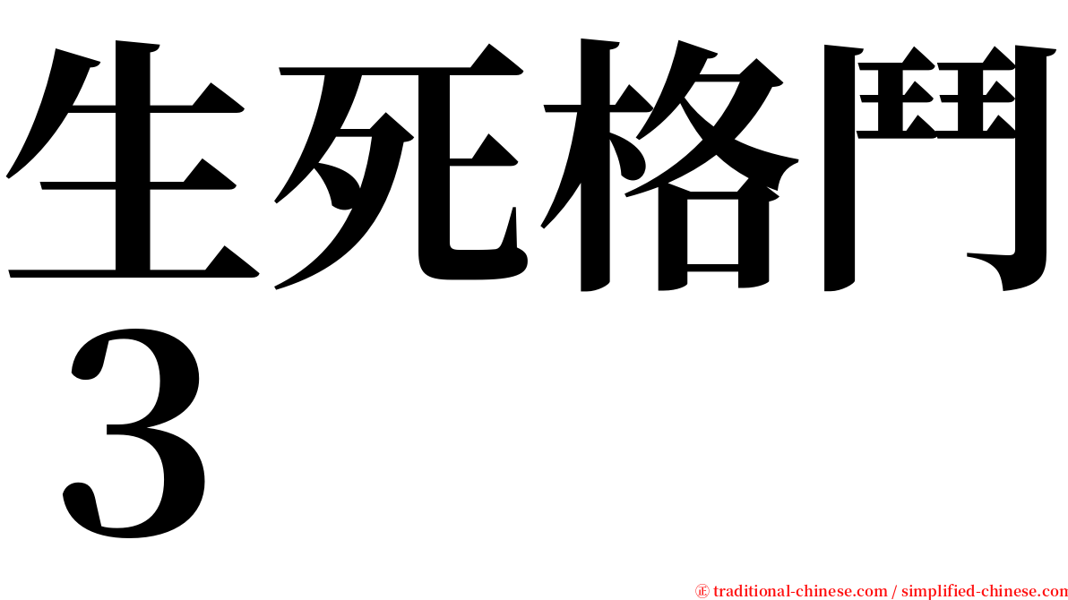 生死格鬥３ serif font