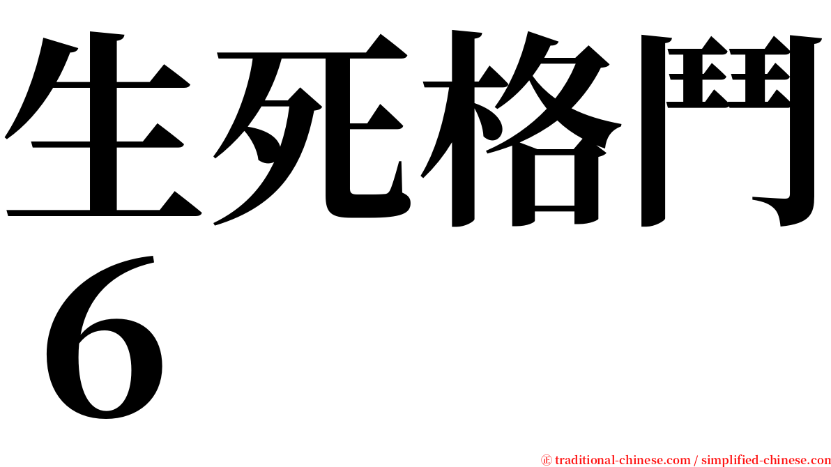 生死格鬥６ serif font
