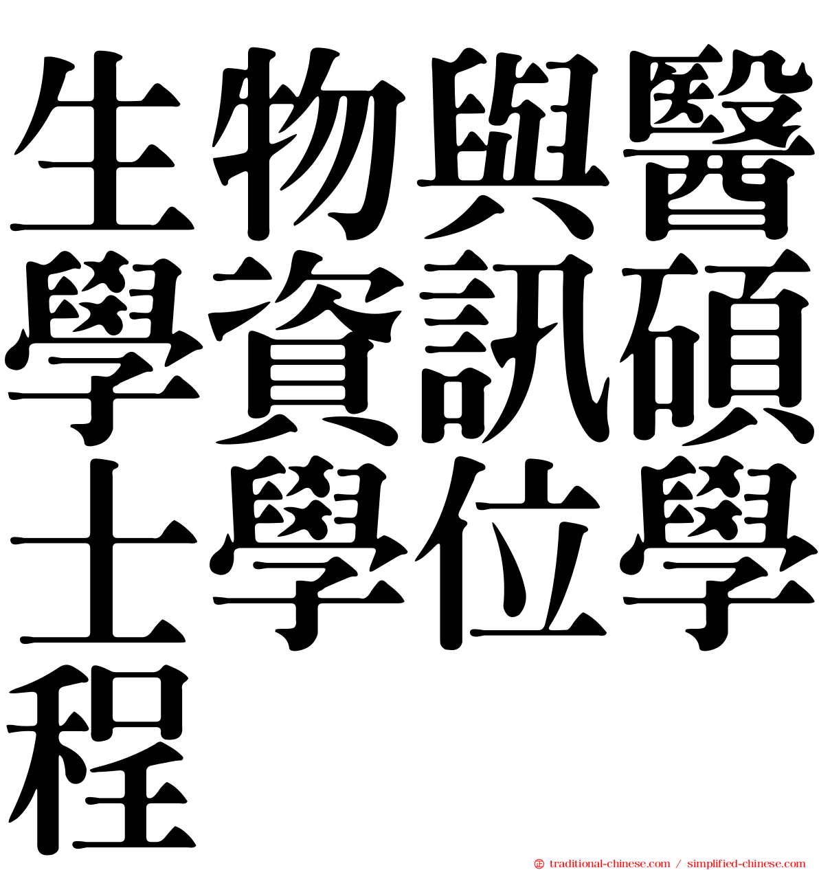 生物與醫學資訊碩士學位學程