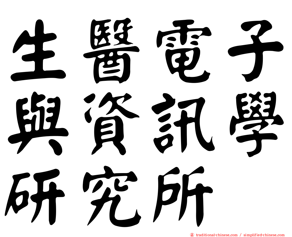 生醫電子與資訊學研究所