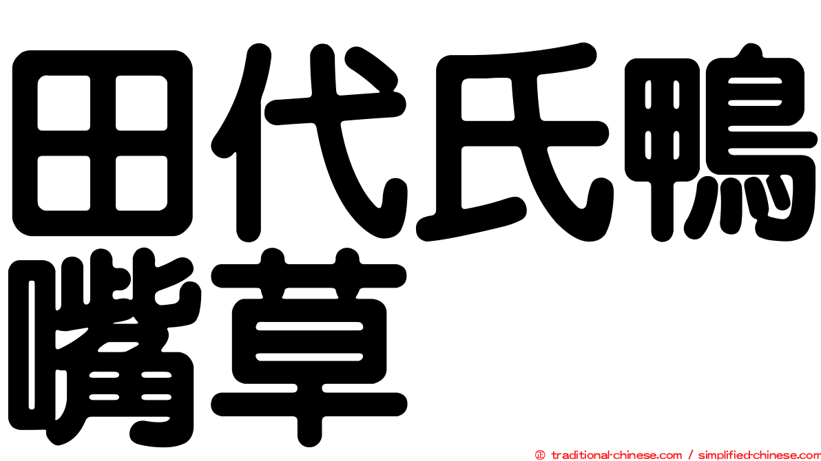 田代氏鴨嘴草