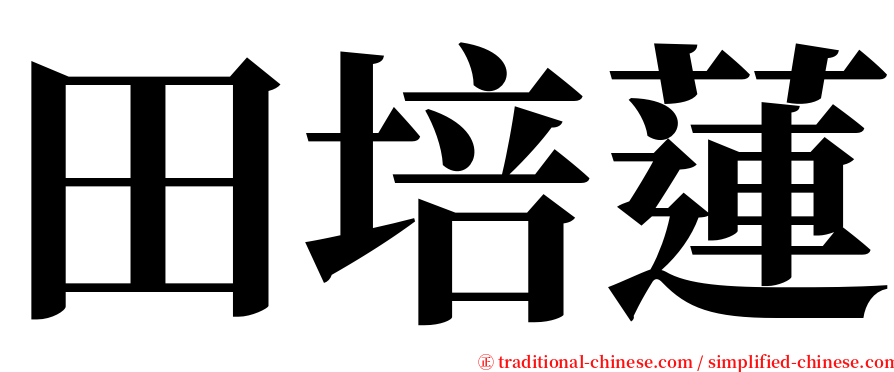 田培蓮 serif font