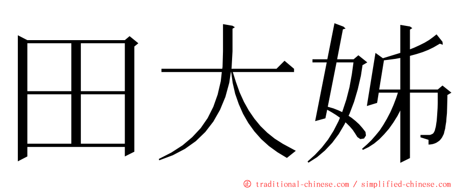 田大姊 ming font