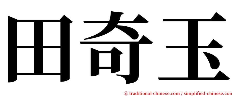 田奇玉 serif font