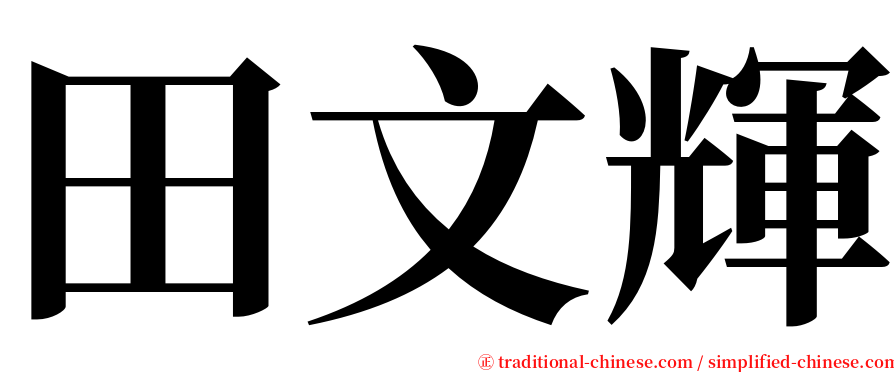 田文輝 serif font