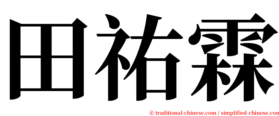 田祐霖 serif font