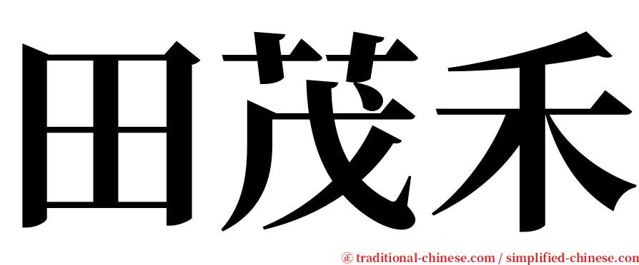 田茂禾 serif font