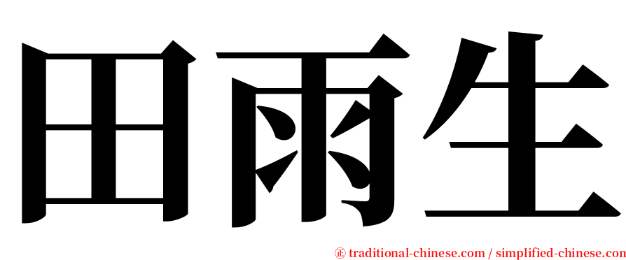 田雨生 serif font