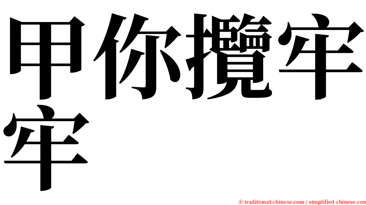 甲你攬牢牢 serif font