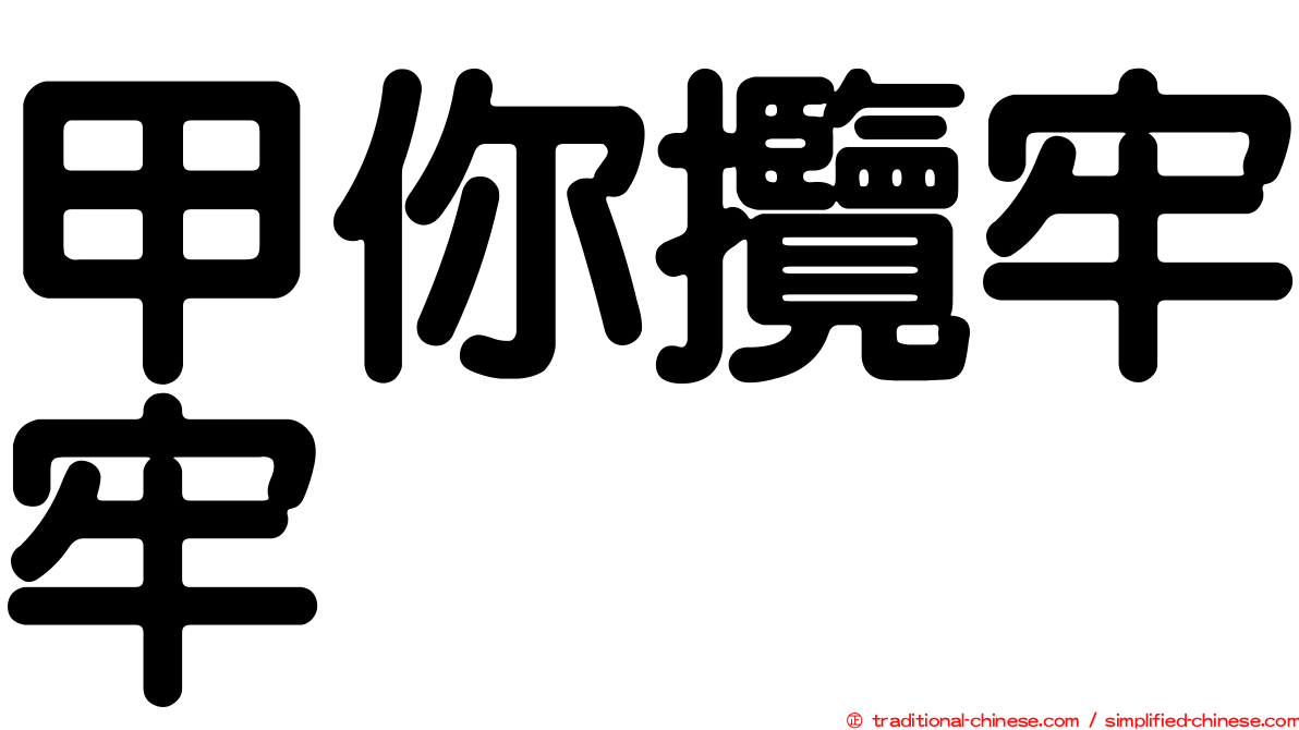 甲你攬牢牢