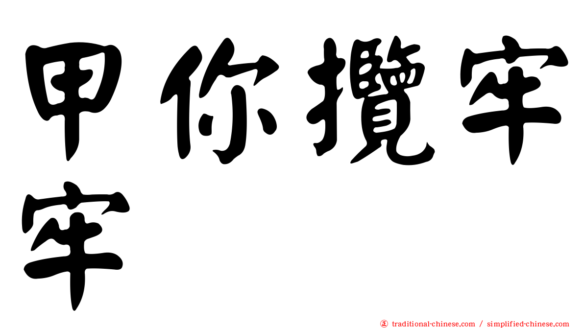 甲你攬牢牢
