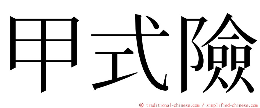 甲式險 ming font