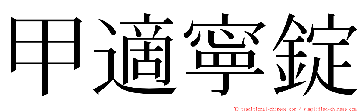 甲適寧錠 ming font