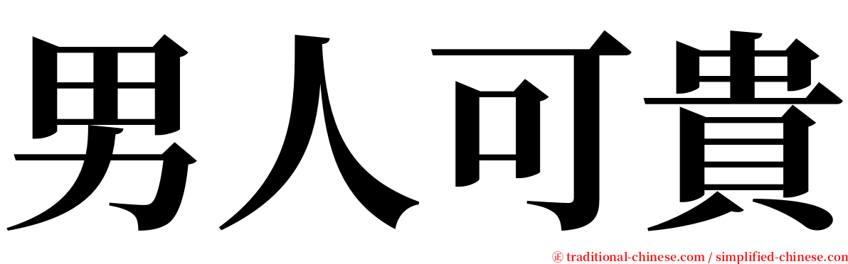 男人可貴 serif font