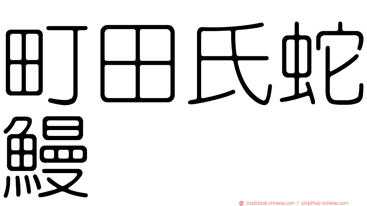 町田氏蛇鰻