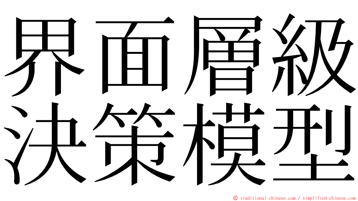 界面層級決策模型 ming font