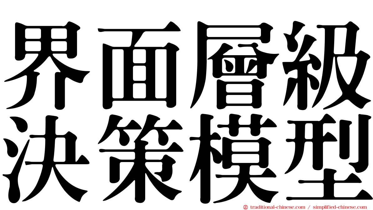 界面層級決策模型