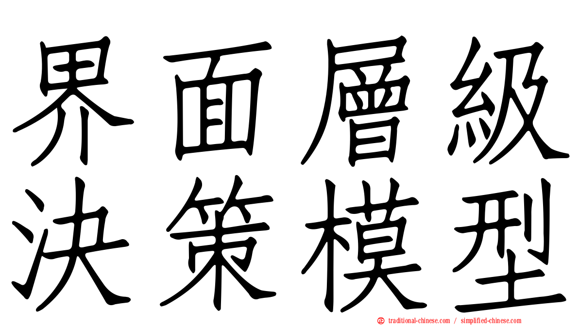 界面層級決策模型
