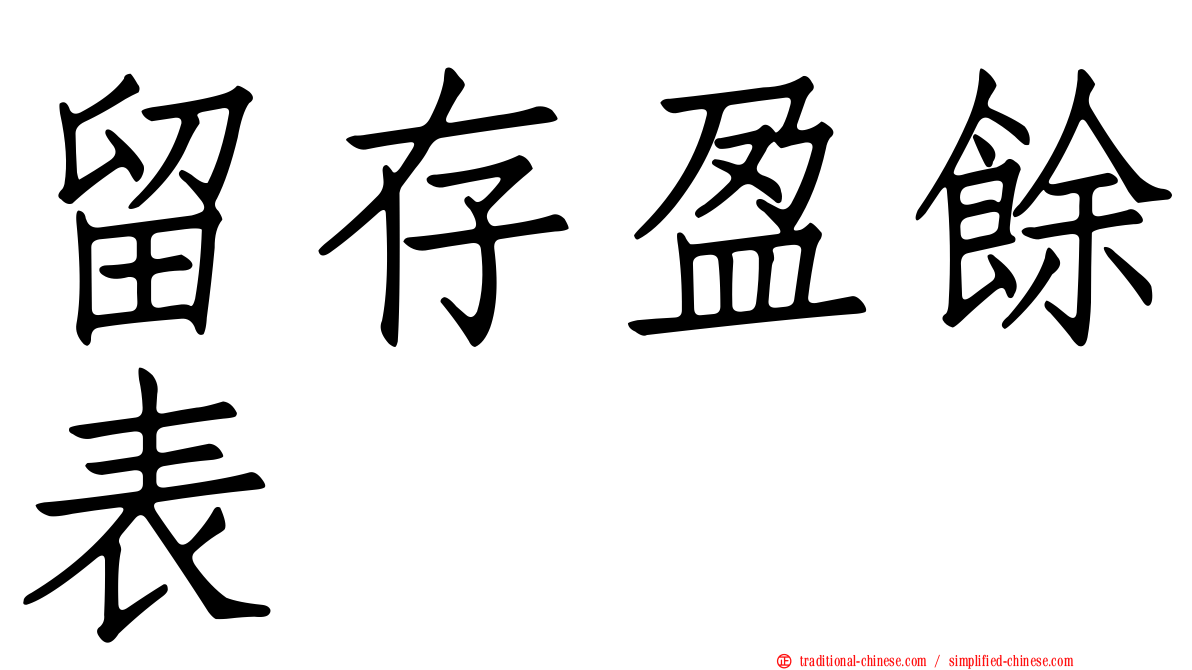 留存盈餘表