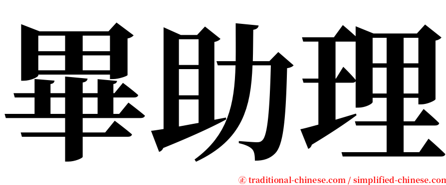 畢助理 serif font