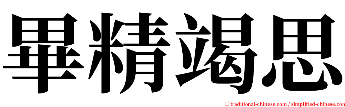 畢精竭思 serif font
